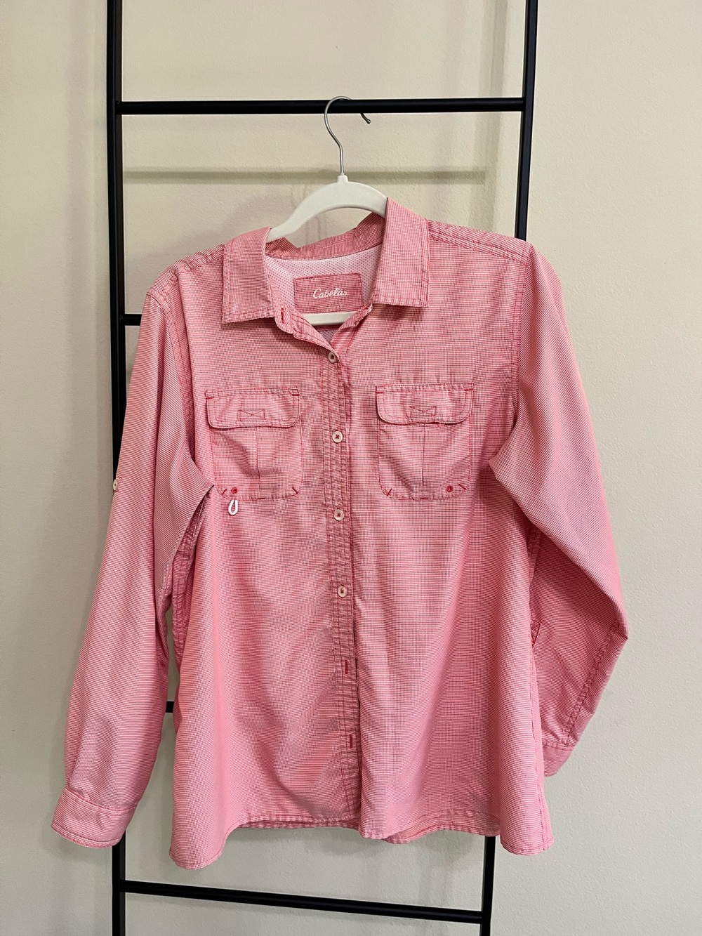 Cabela's Pink Button-Down Long Sleeve Shirt
